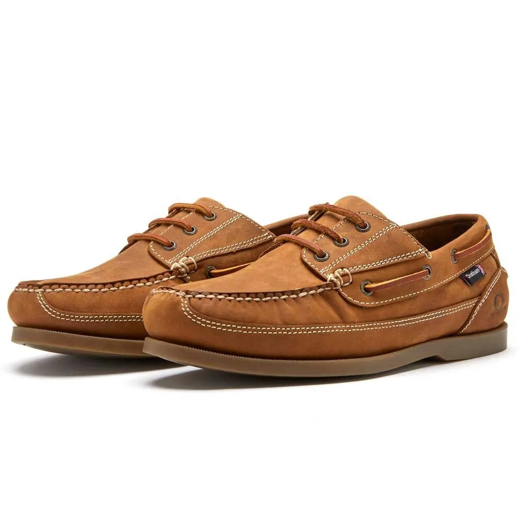 50% OFF CHATHAM Mens Rockwell G2 Wide Fit Leather Boat Shoes - Walnut - Size: UK 15