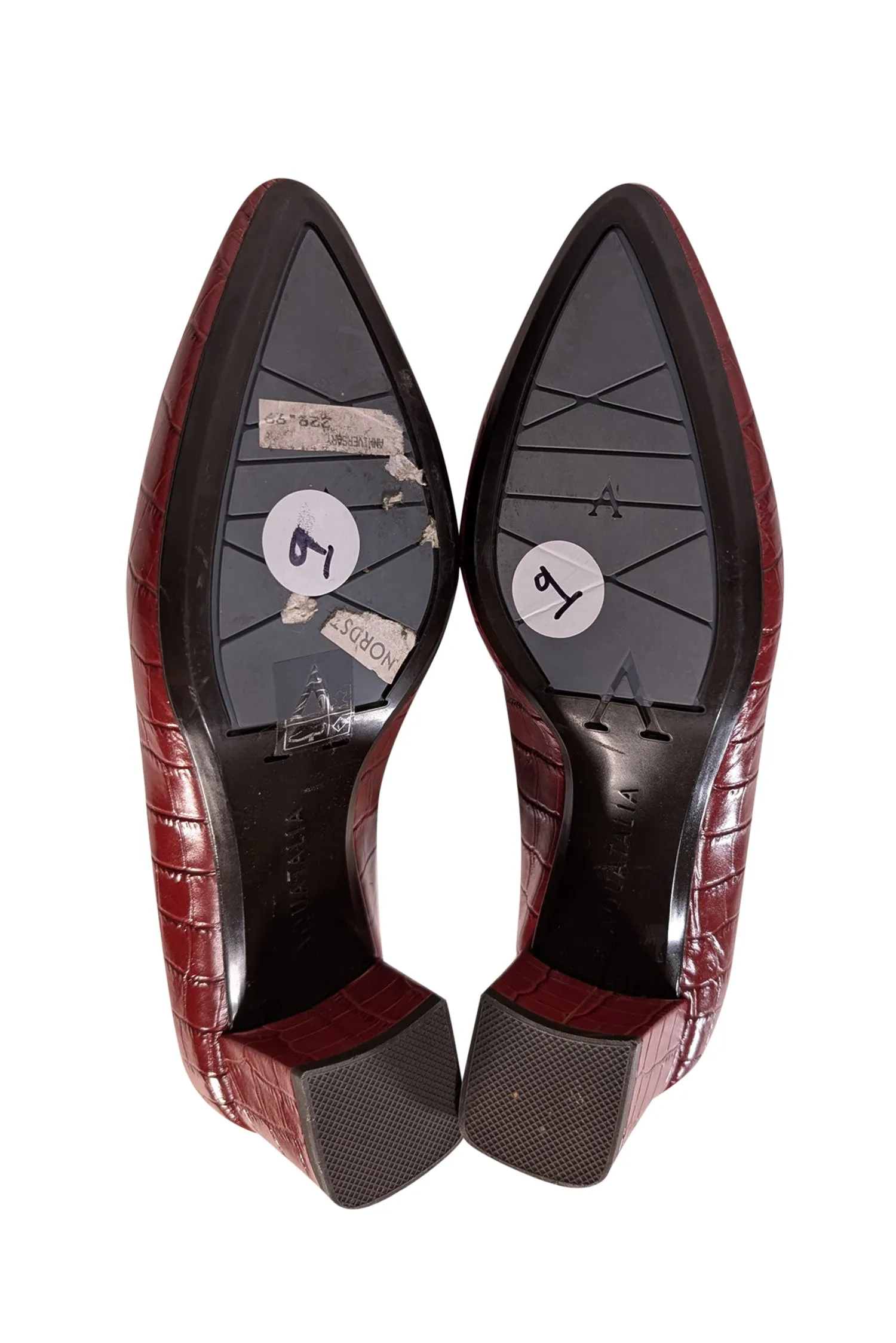 Aquatalia - Ruby Red Croc Embossed Leather Pumps Sz 9