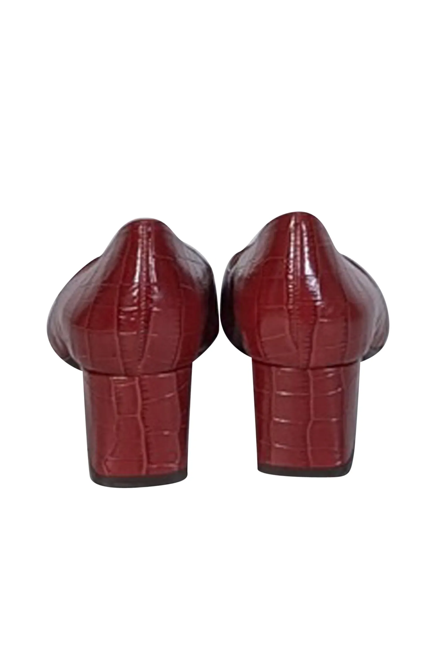 Aquatalia - Ruby Red Croc Embossed Leather Pumps Sz 9