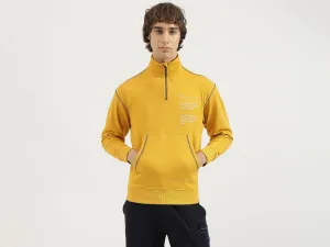 Boxy Fit High Neck Typography Sweatshirt