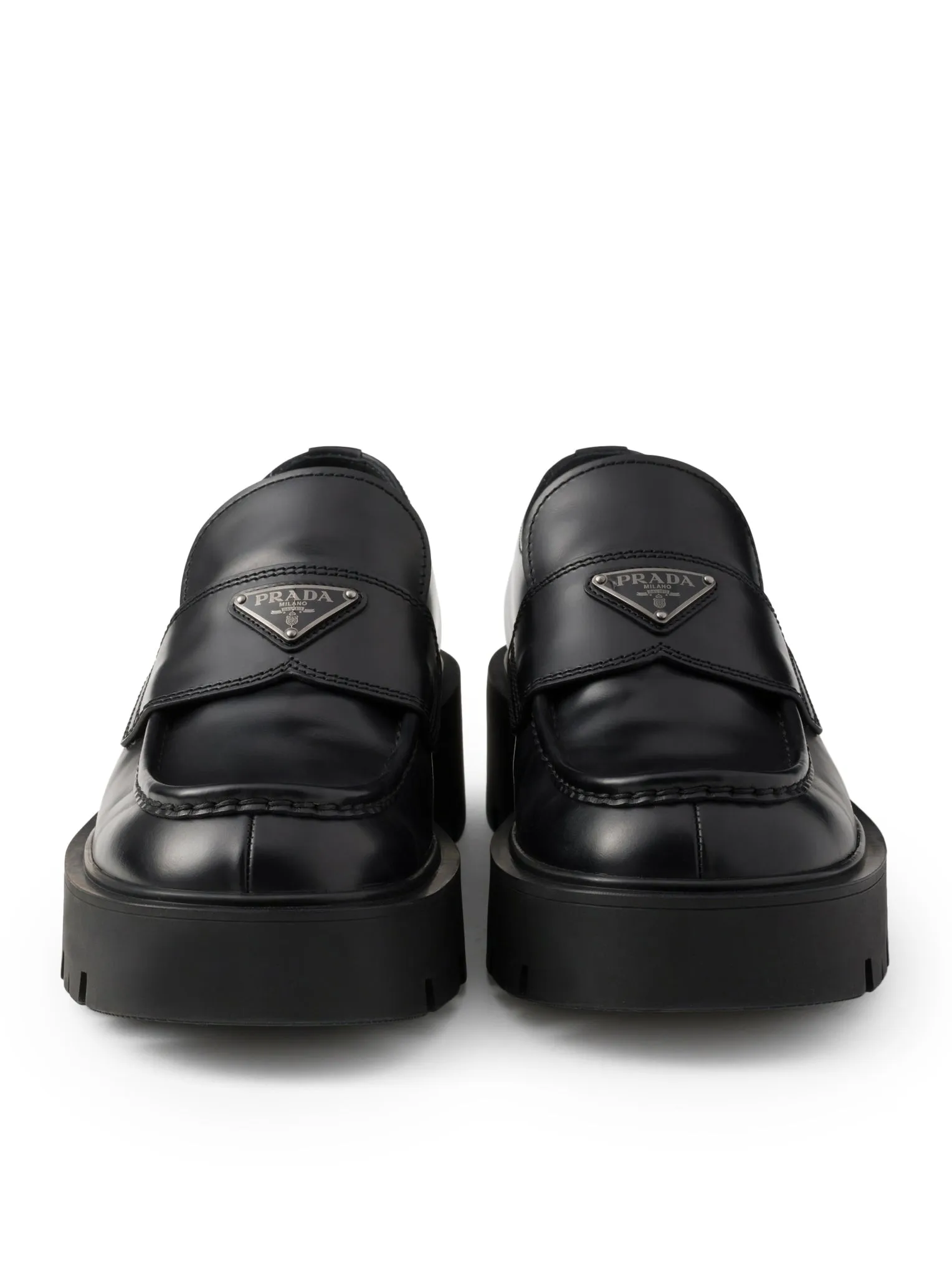 Brushed leather loafers