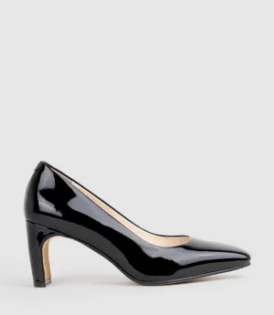 BRYCE70 Square Toe Pump in Black Patent