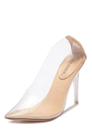 Cape Robbin Glass Doll Transparent Clear Pointed Toe Stiletto High Heel Pumps