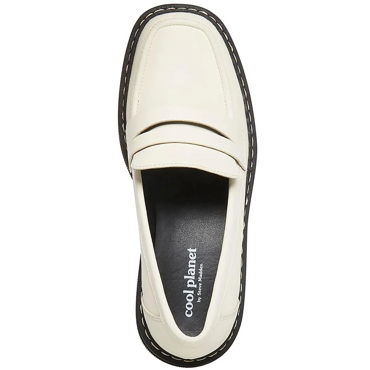 Cool Planet by Steve Madden Womens Haazel Faux Leather Platform Loafers