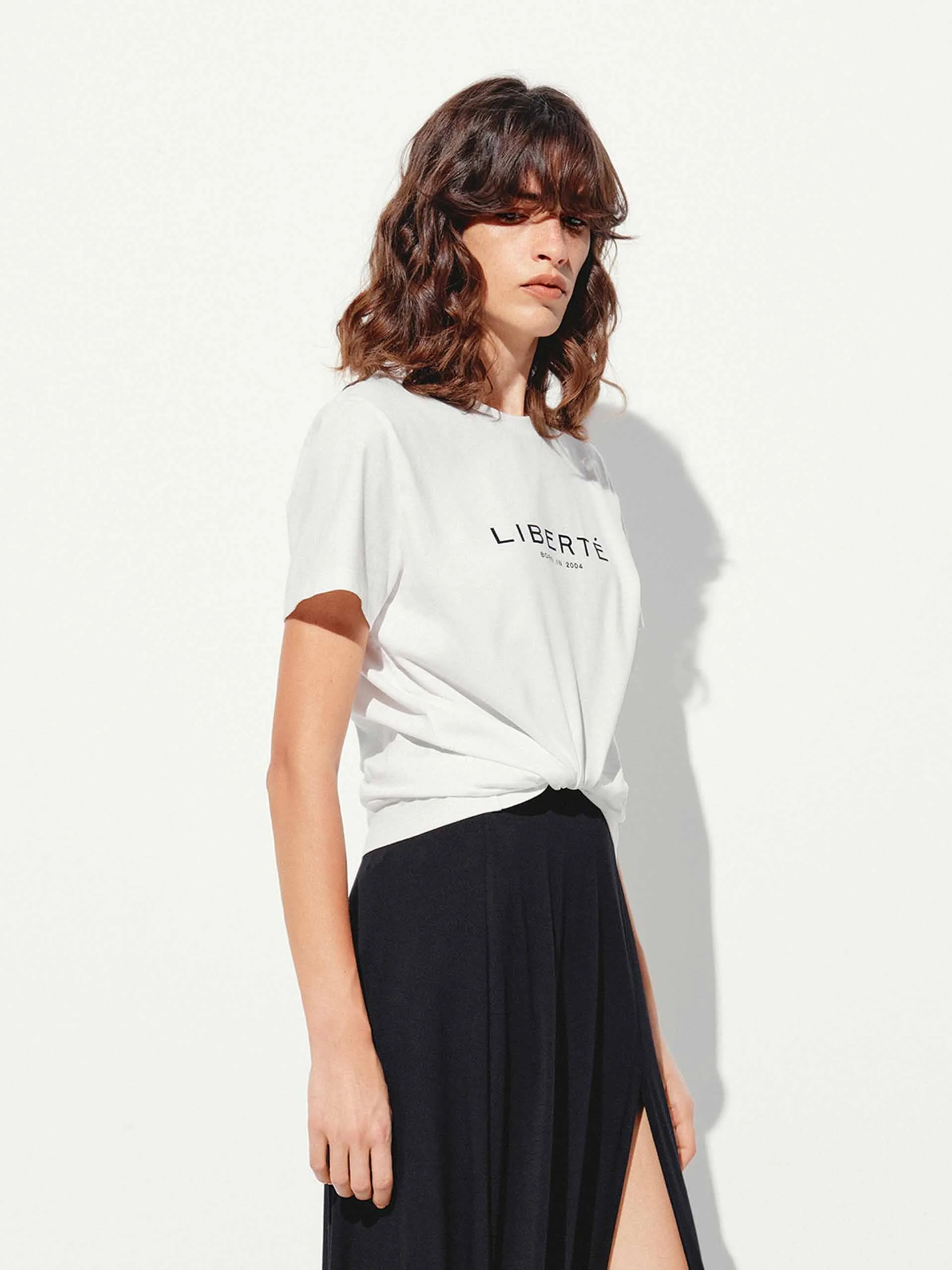 Cotton Letter Round Neck T-shirt
