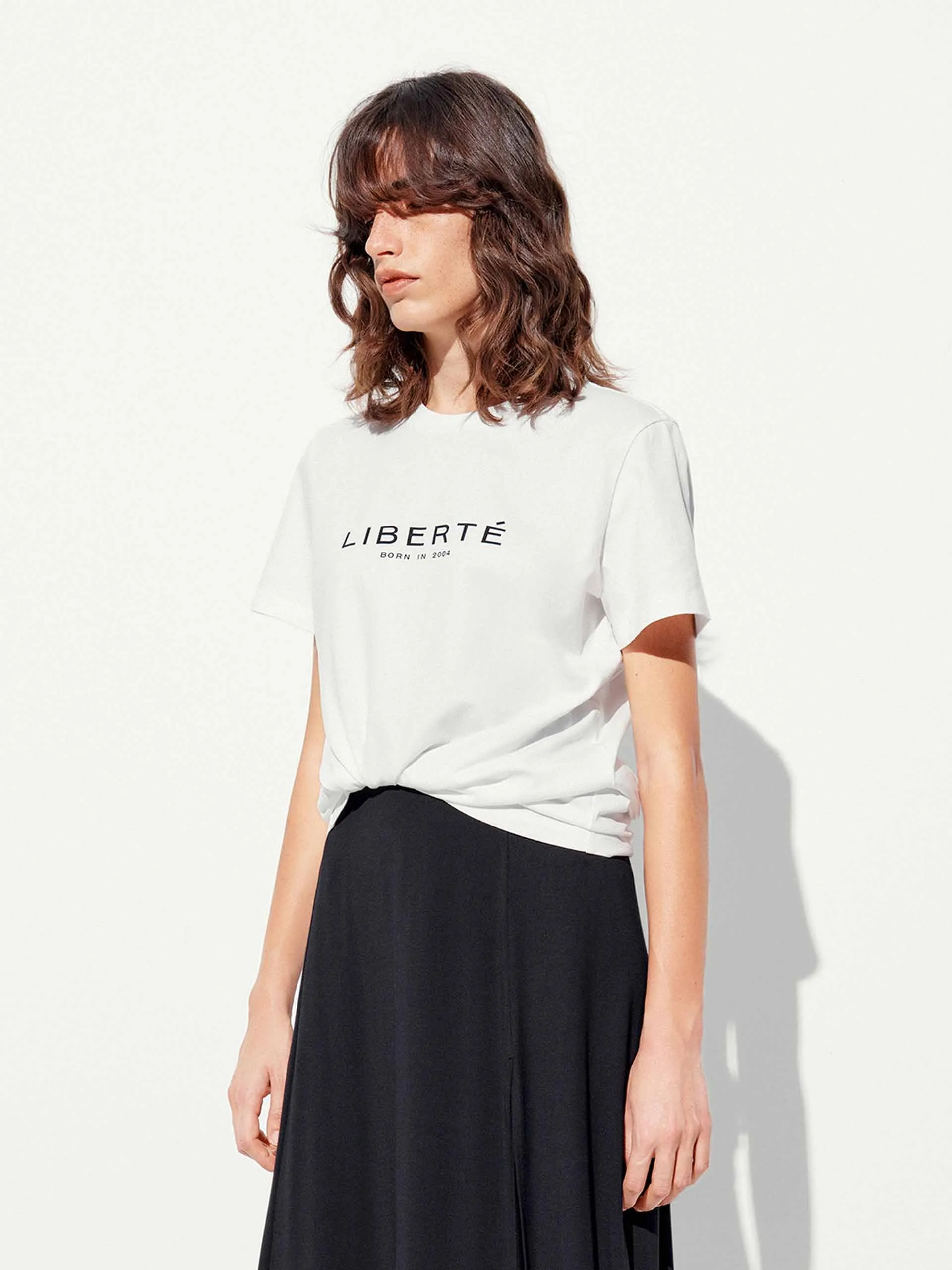 Cotton Letter Round Neck T-shirt