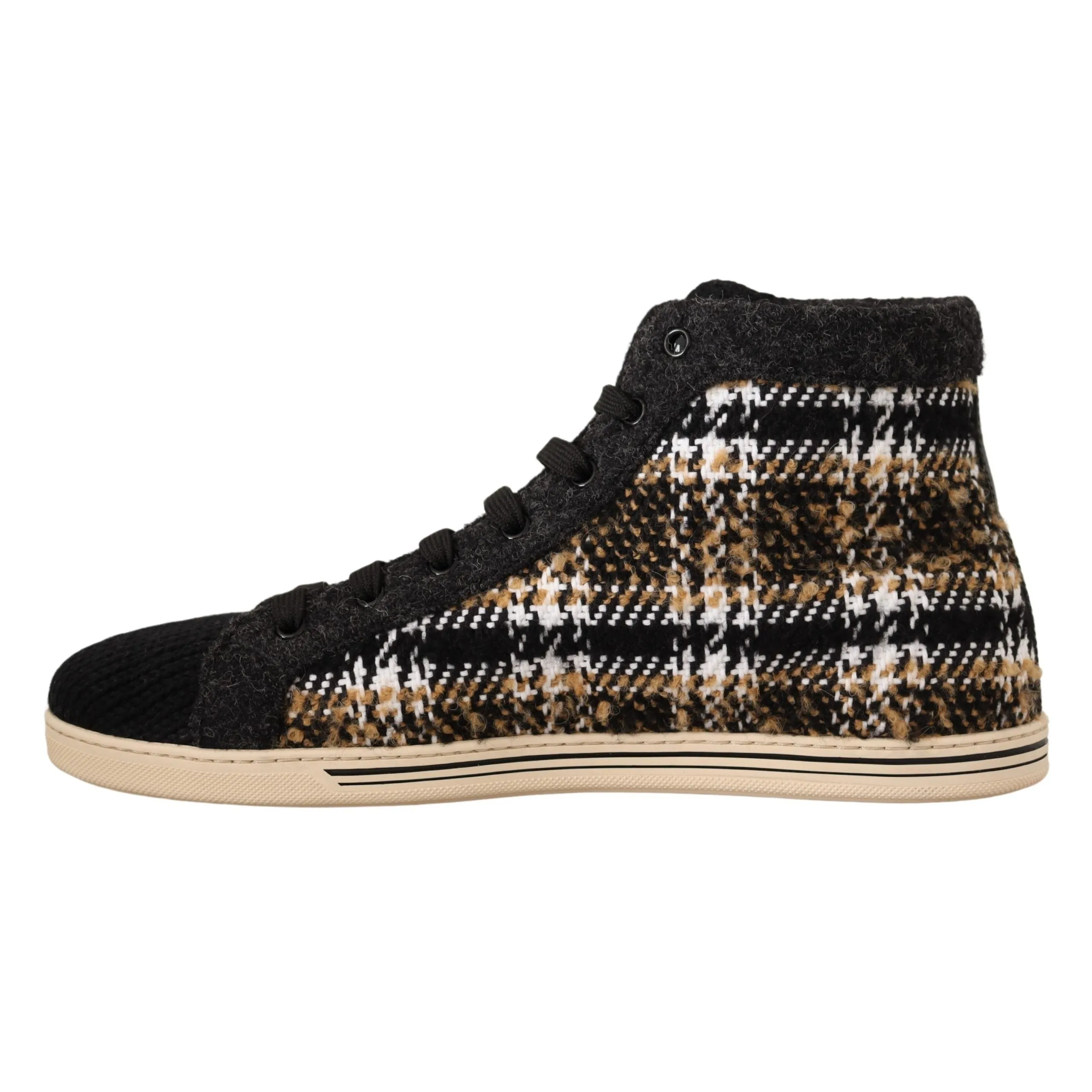 Dolce & Gabbana Beige High Top Fashion Sneakers