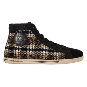 Dolce & Gabbana Beige High Top Fashion Sneakers