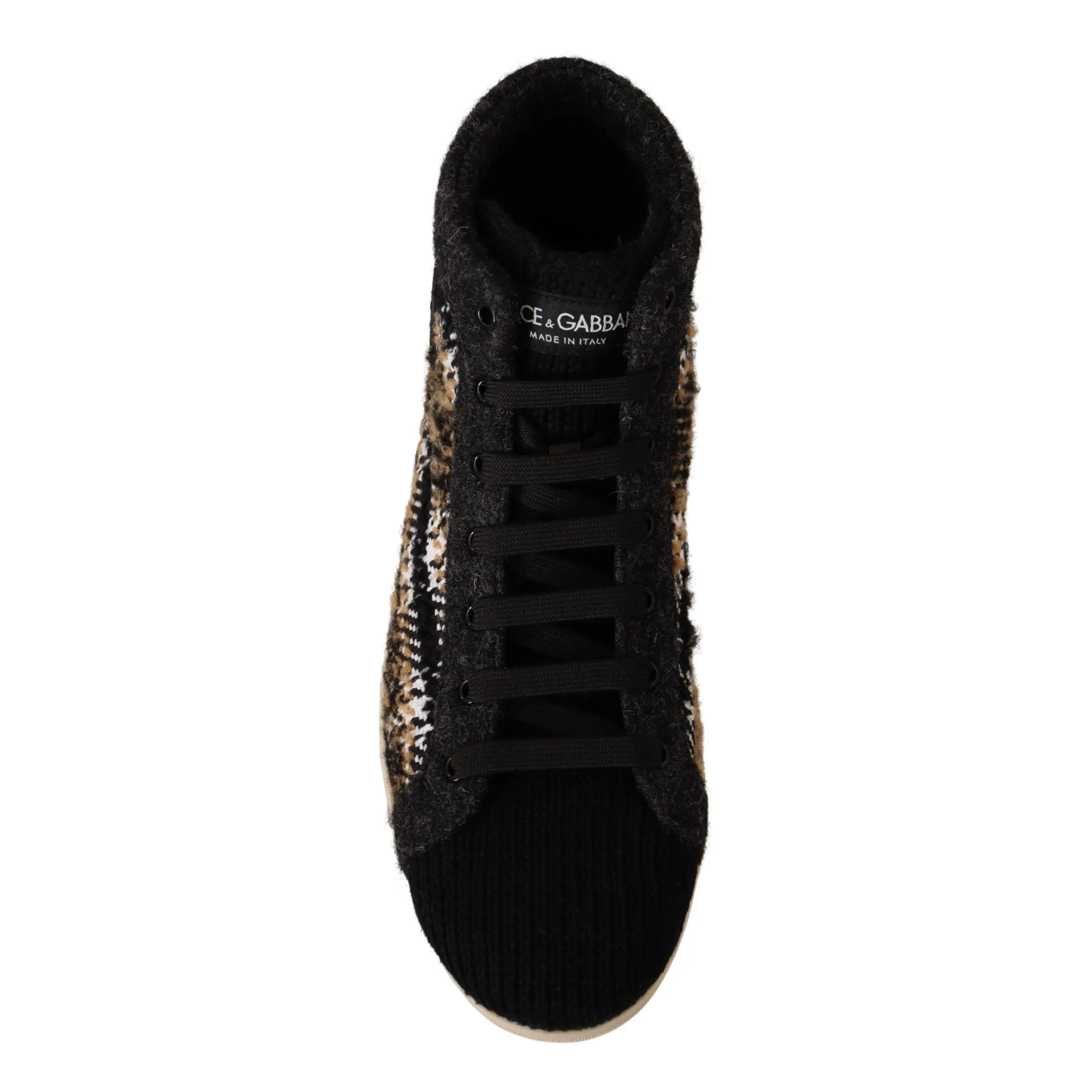 Dolce & Gabbana Beige High Top Fashion Sneakers