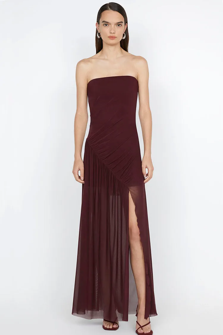 Essie Strapless Dress in Deep Plum