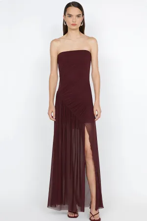 Essie Strapless Dress in Deep Plum