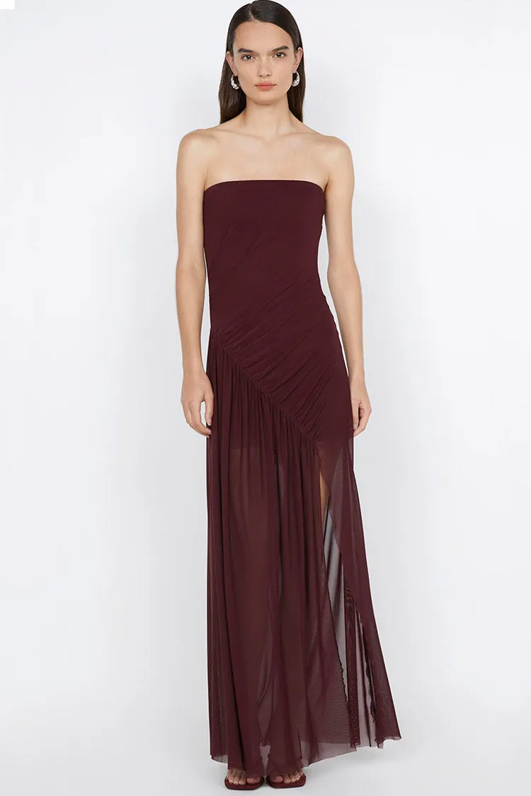 Essie Strapless Dress in Deep Plum