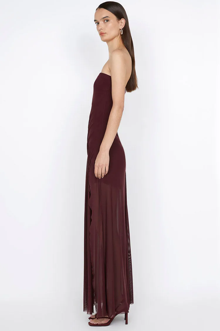Essie Strapless Dress in Deep Plum