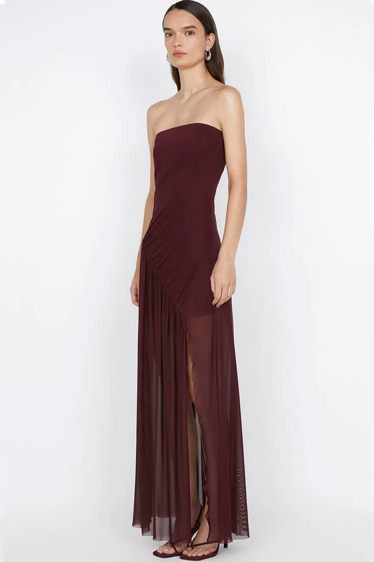 Essie Strapless Dress in Deep Plum