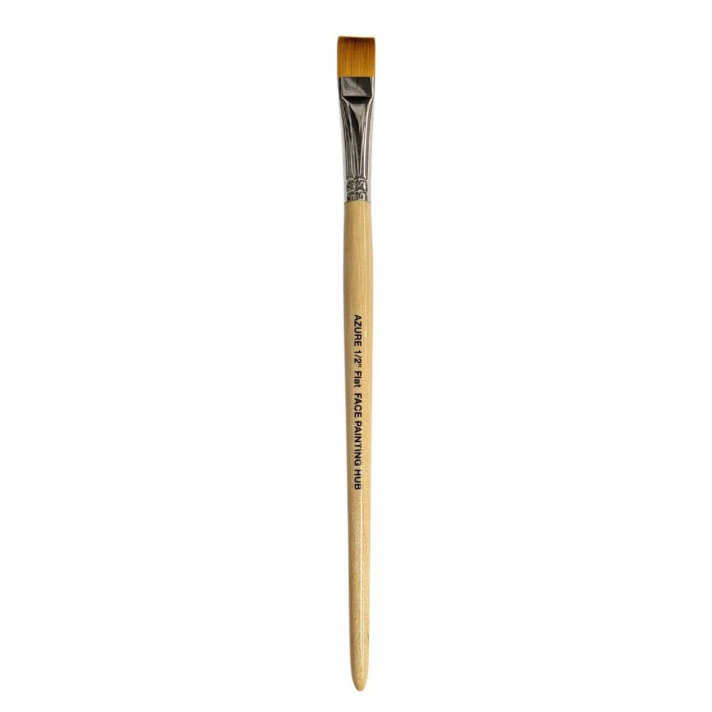 Face Painting Hub  | Face Painting Brush - Azure - 1/2" Flat