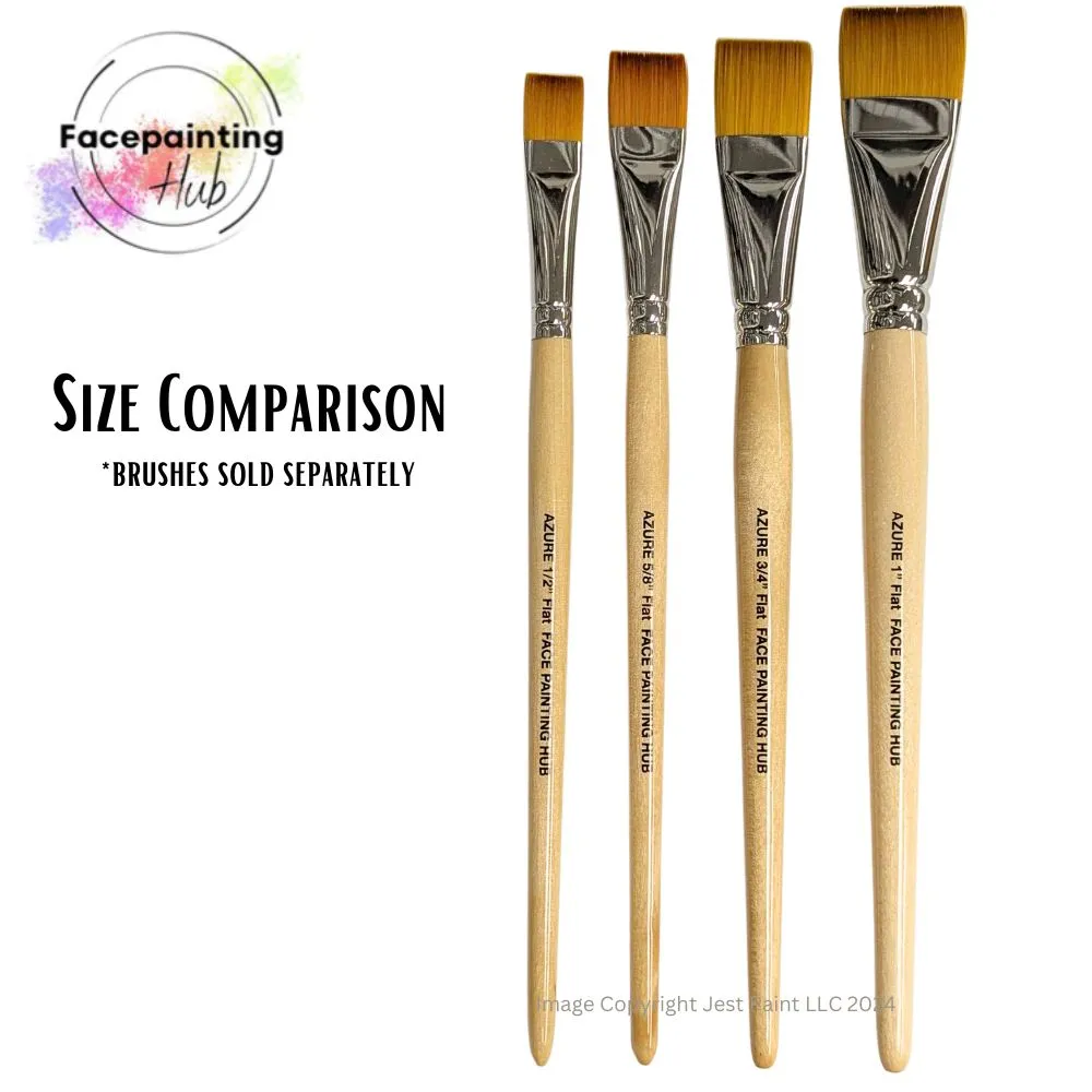 Face Painting Hub  | Face Painting Brush - Azure - 1/2" Flat