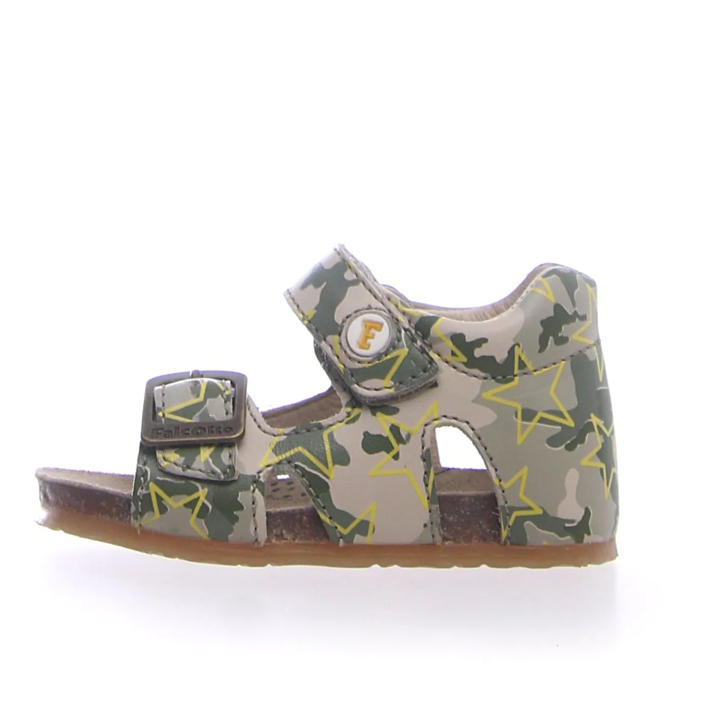 Falcotto Boy's and Girl's Bea Camo Stars Sandals - Beige