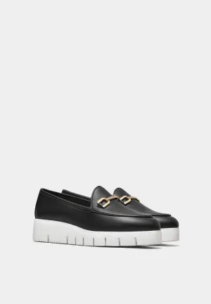 Famo Wedge Pumps Black Soft Nappa Leather