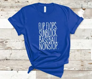 Flip Flops, Sunblock, Baseball Screen Print