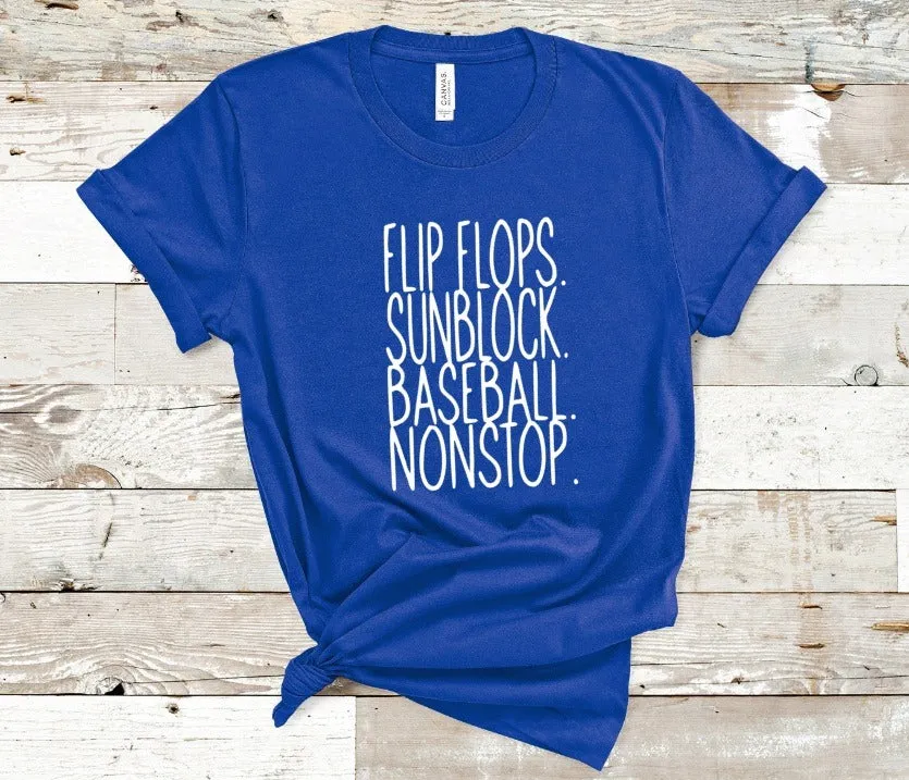 Flip Flops, Sunblock, Baseball Screen Print