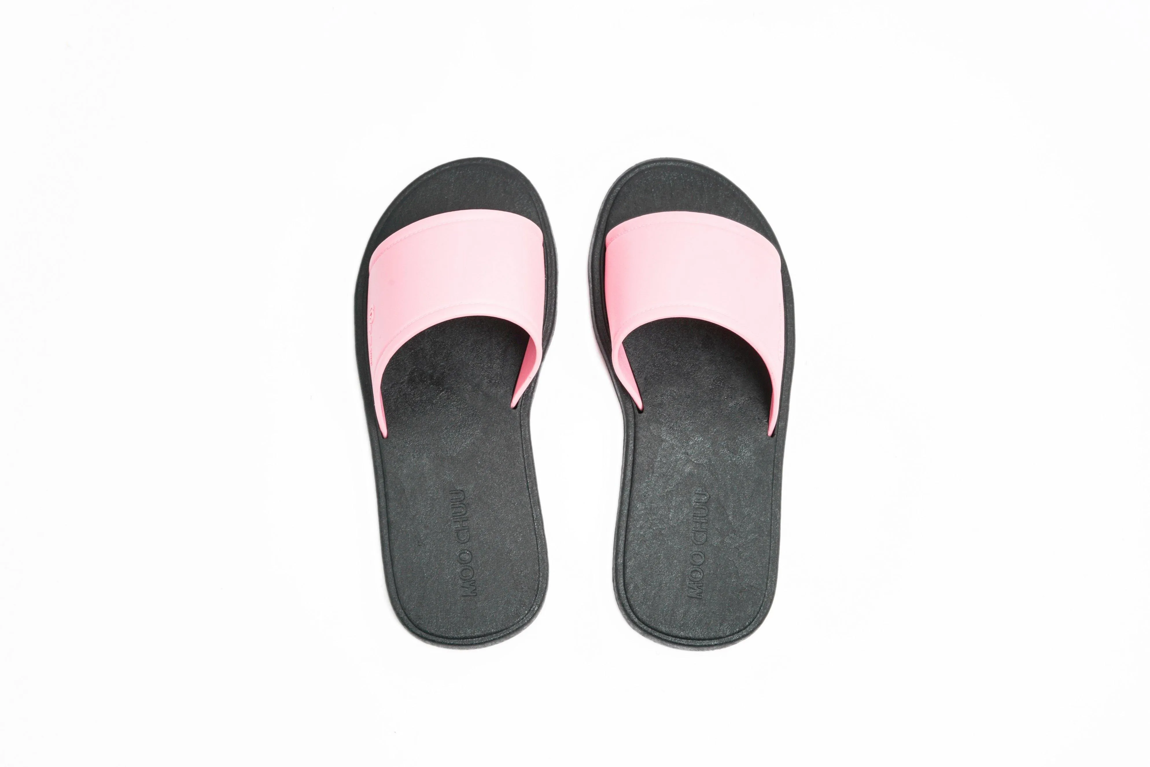 Fluffy Black Sole Light Pink Strap