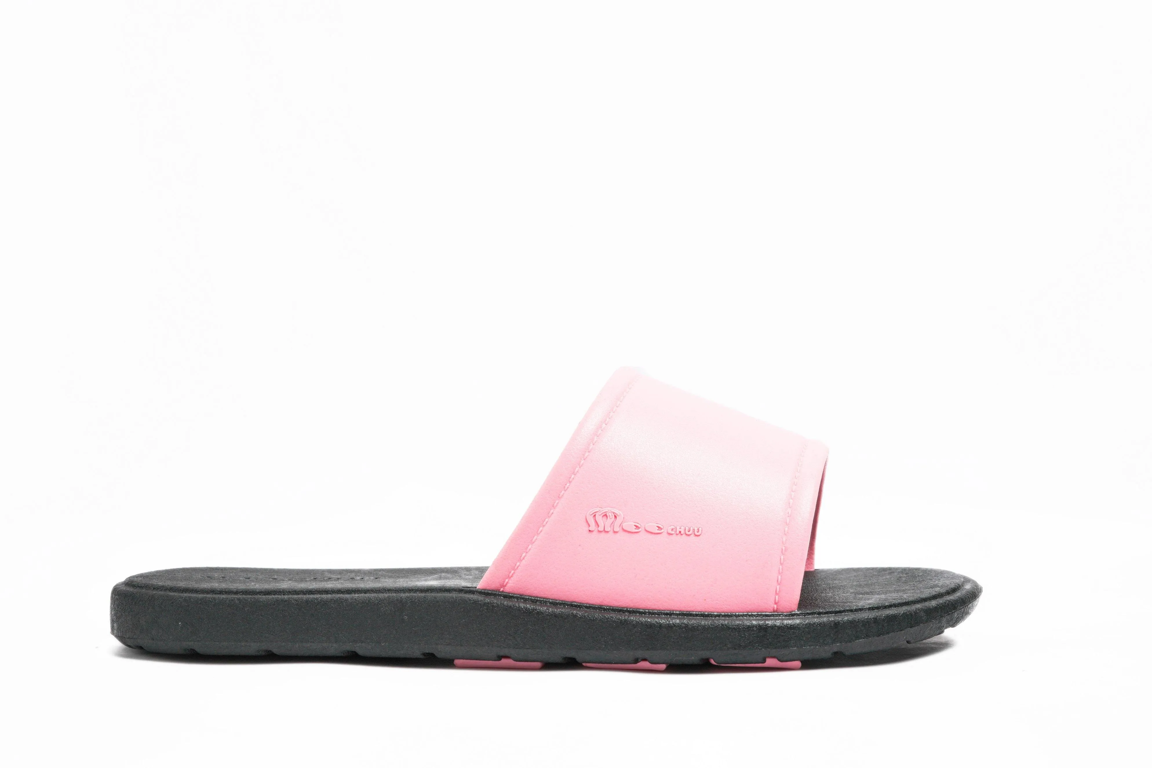 Fluffy Black Sole Light Pink Strap