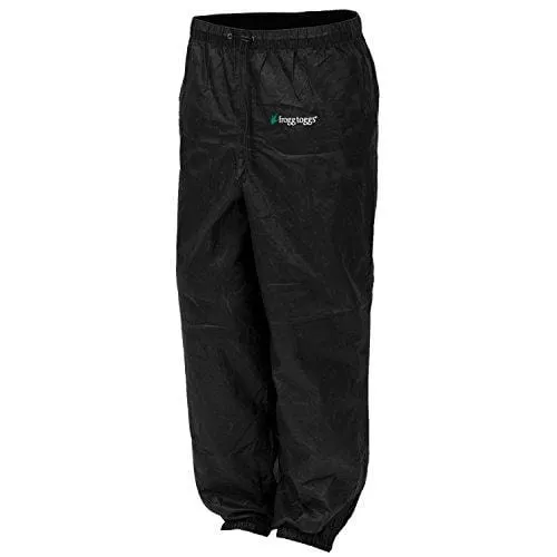 Frogg Toggs Pro Action Water-Resistant Rain Pant, Black, Size Large
