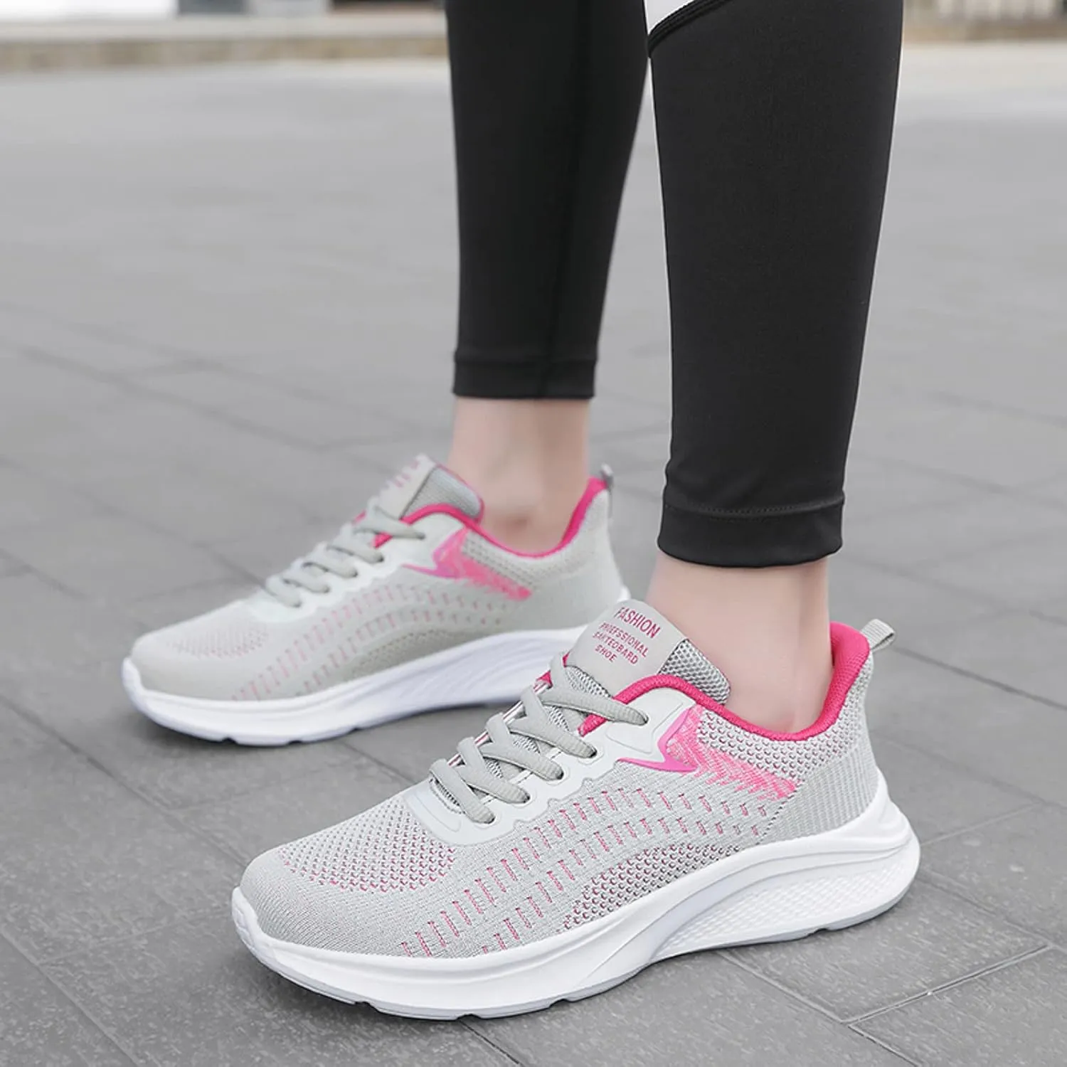 Girl Fashion Sneakers Business Casual Shoes Women Sneakers Fashion Summer New Pattern Mesh Breathable Comfortable Non Slip Lace Up Large Shoes Espadrilles Workout Gym Outdoor Shoes