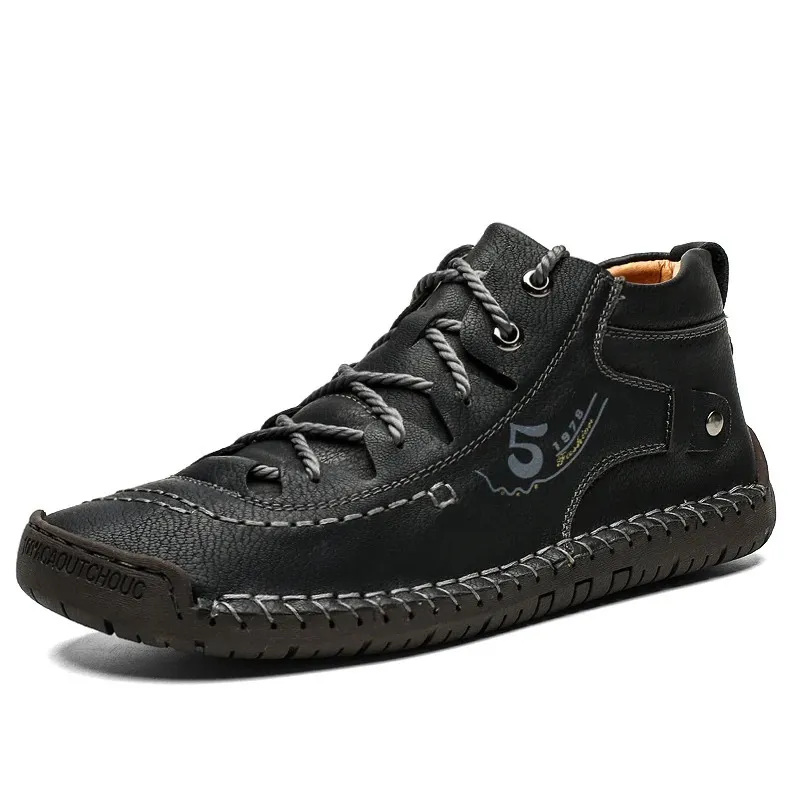 Haakorn -  Heren Schoenen - Comfortabele Leren Casual Sneakers met Flexibele Zool