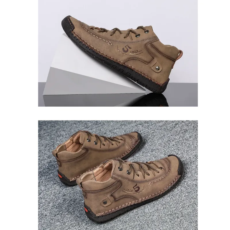 Haakorn -  Heren Schoenen - Comfortabele Leren Casual Sneakers met Flexibele Zool