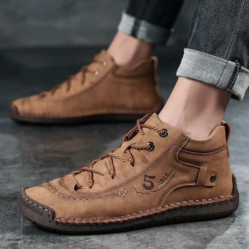 Haakorn -  Heren Schoenen - Comfortabele Leren Casual Sneakers met Flexibele Zool