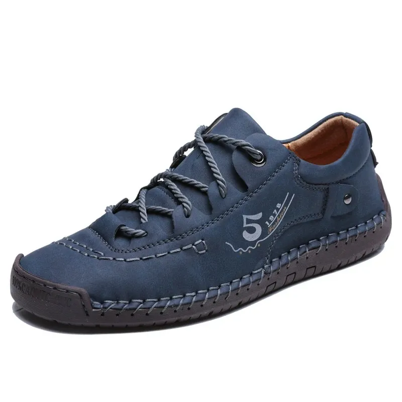 Haakorn -  Heren Schoenen - Comfortabele Leren Casual Sneakers met Flexibele Zool