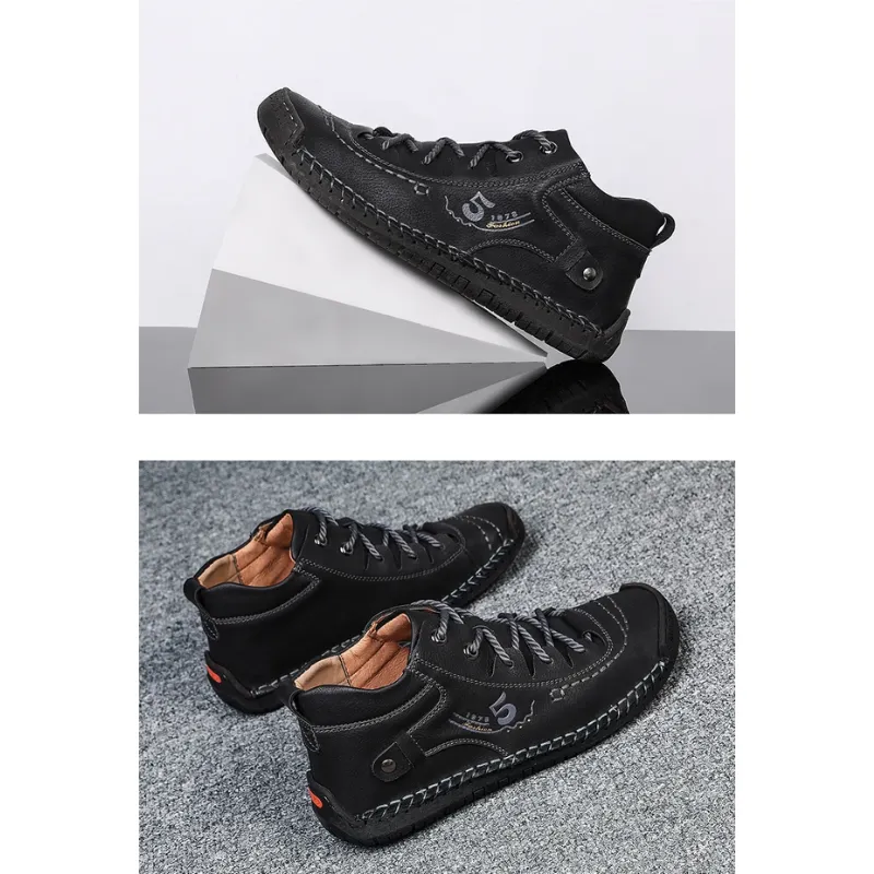Haakorn -  Heren Schoenen - Comfortabele Leren Casual Sneakers met Flexibele Zool