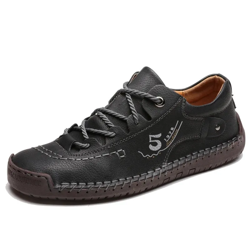 Haakorn -  Heren Schoenen - Comfortabele Leren Casual Sneakers met Flexibele Zool