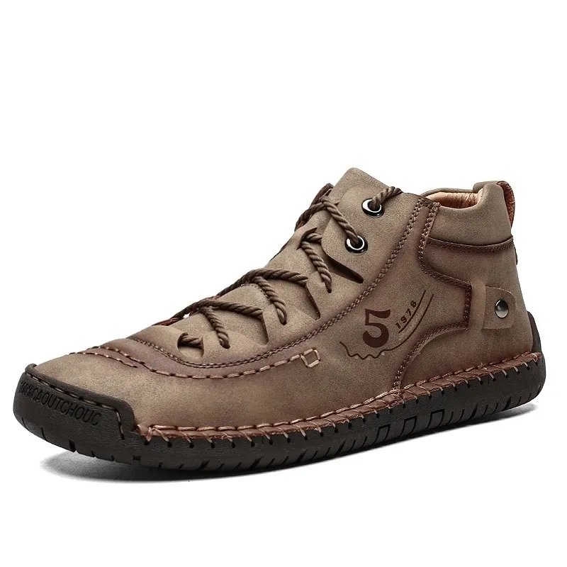 Haakorn -  Heren Schoenen - Comfortabele Leren Casual Sneakers met Flexibele Zool