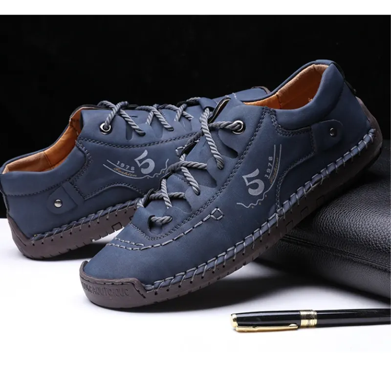 Haakorn -  Heren Schoenen - Comfortabele Leren Casual Sneakers met Flexibele Zool