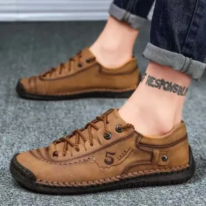 Haakorn -  Heren Schoenen - Comfortabele Leren Casual Sneakers met Flexibele Zool