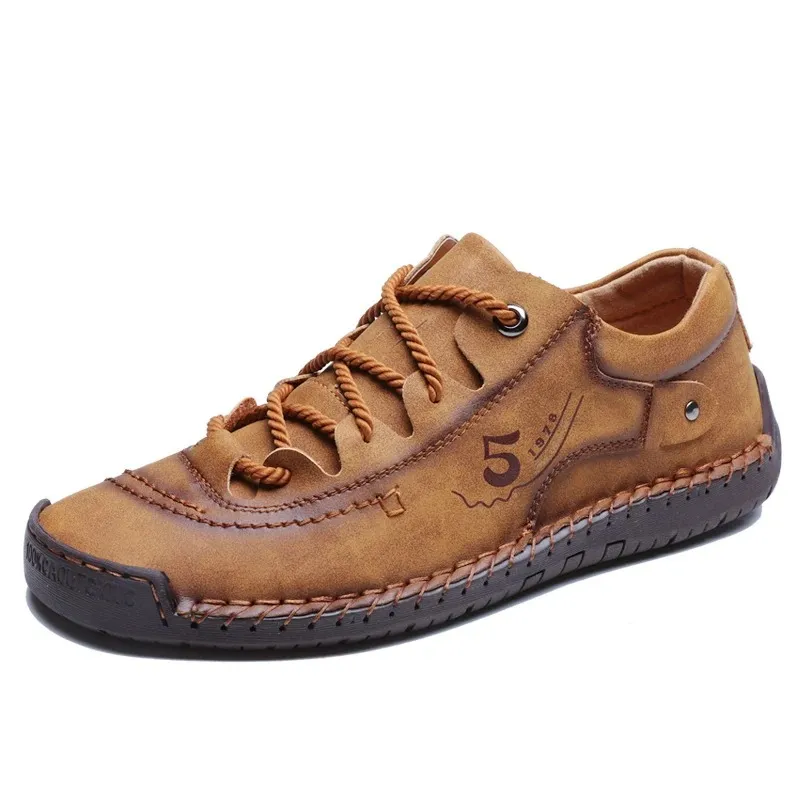 Haakorn -  Heren Schoenen - Comfortabele Leren Casual Sneakers met Flexibele Zool