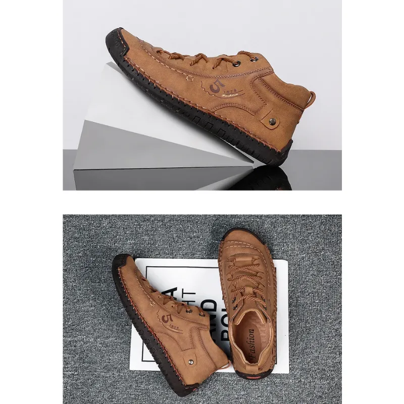 Haakorn -  Heren Schoenen - Comfortabele Leren Casual Sneakers met Flexibele Zool