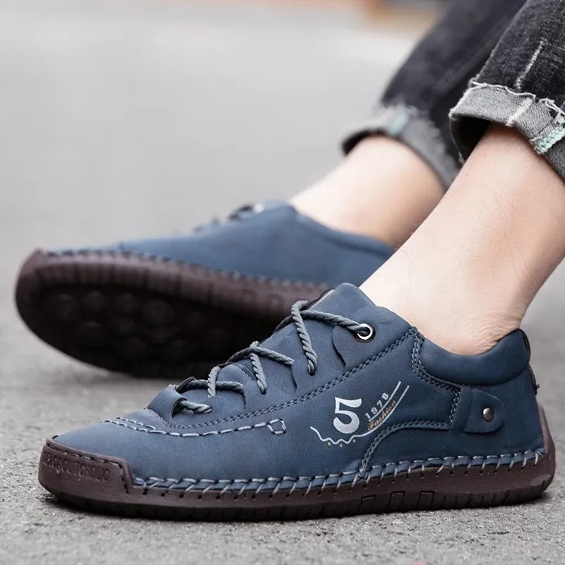 Haakorn -  Heren Schoenen - Comfortabele Leren Casual Sneakers met Flexibele Zool