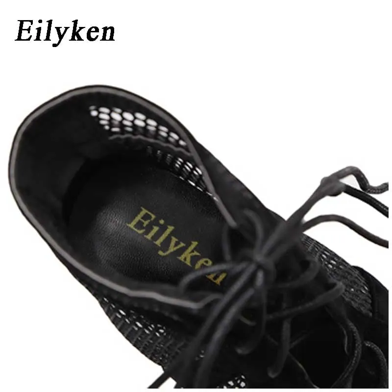 High Heel Black Sandals with Ankle Strap for Fashionable Women