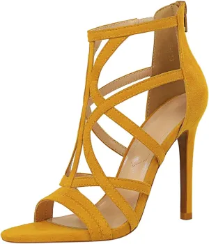 JOEupin Womens Fashion High Heel Sandals Peep Toe Hollow-out Gladiator Stiletto Pumps Dress Shoes with Zip