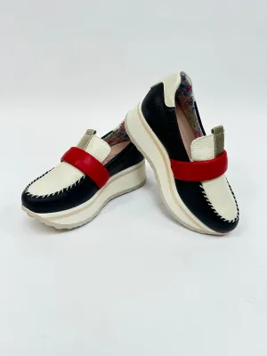 JOSE SAENZ Navy & Red Loafers