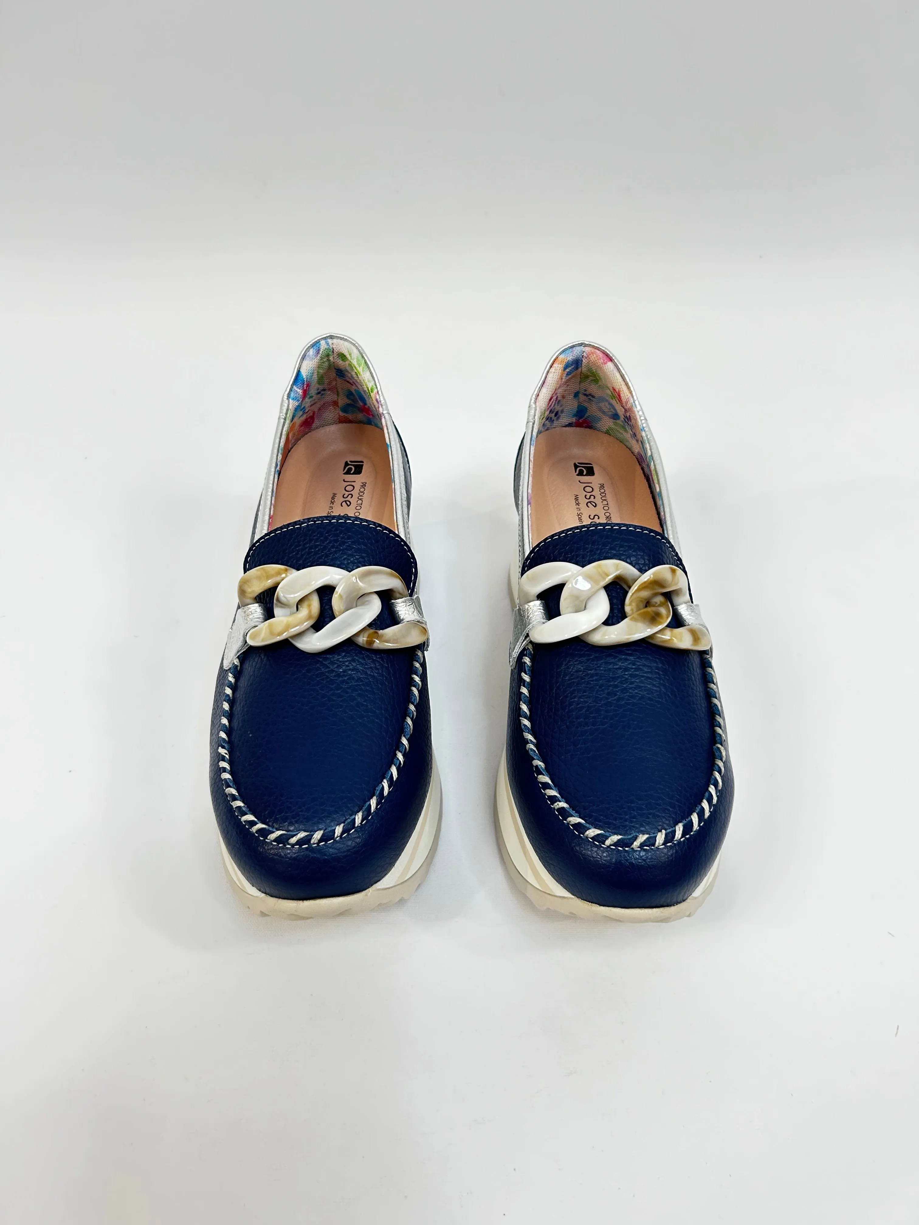 JOSE SAENZ Navy Buckle Loafer