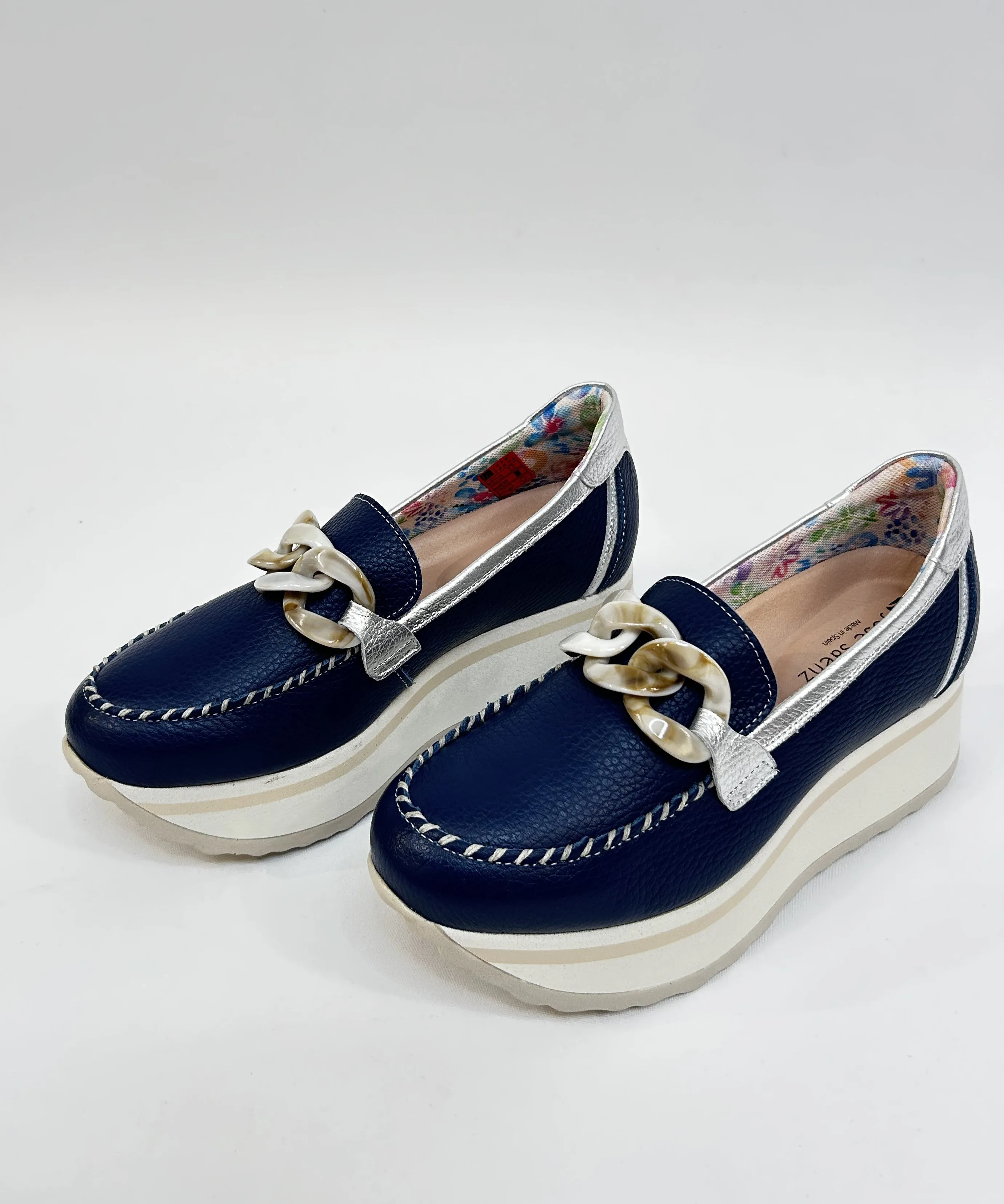 JOSE SAENZ Navy Buckle Loafer