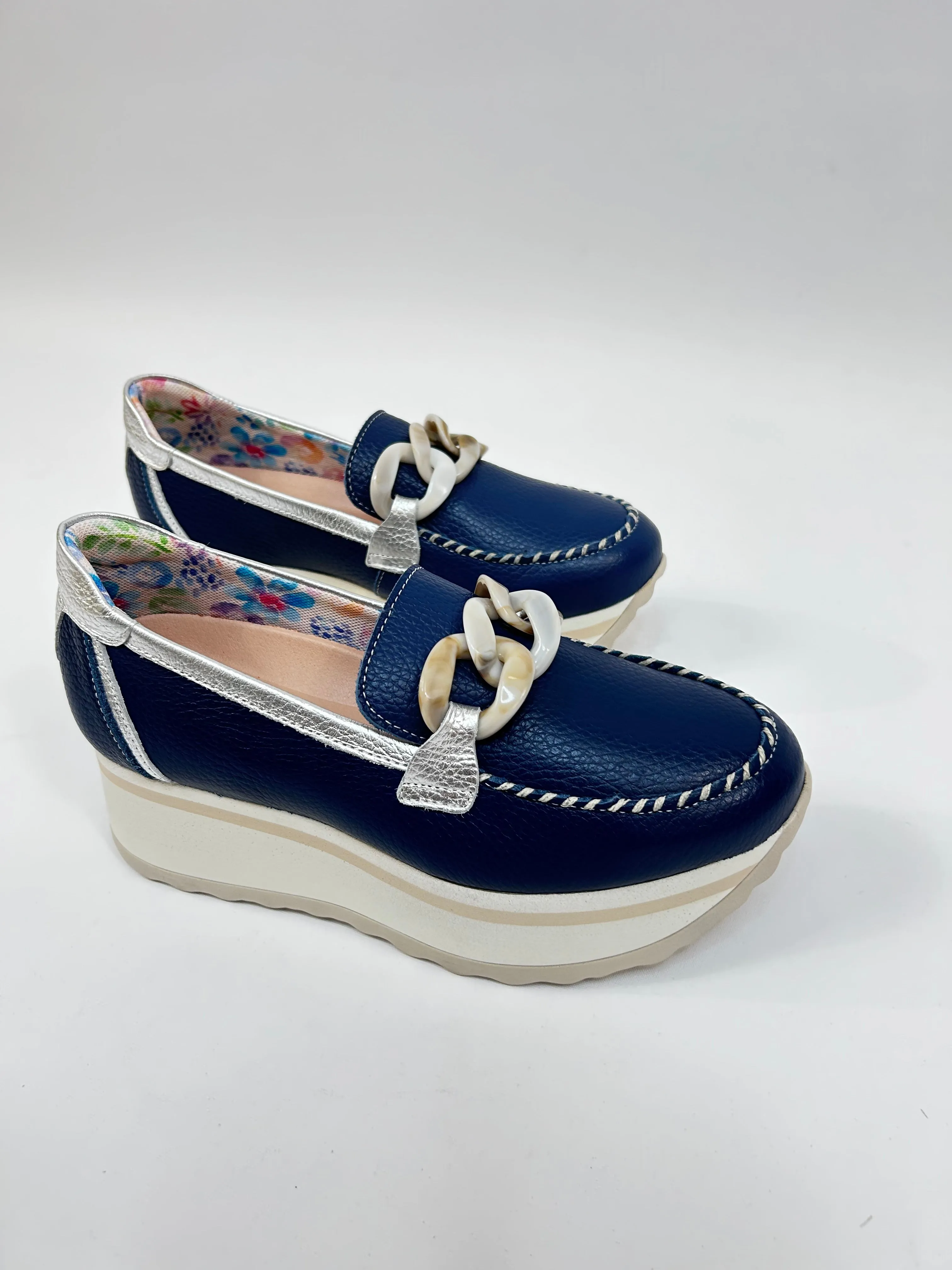 JOSE SAENZ Navy Buckle Loafer