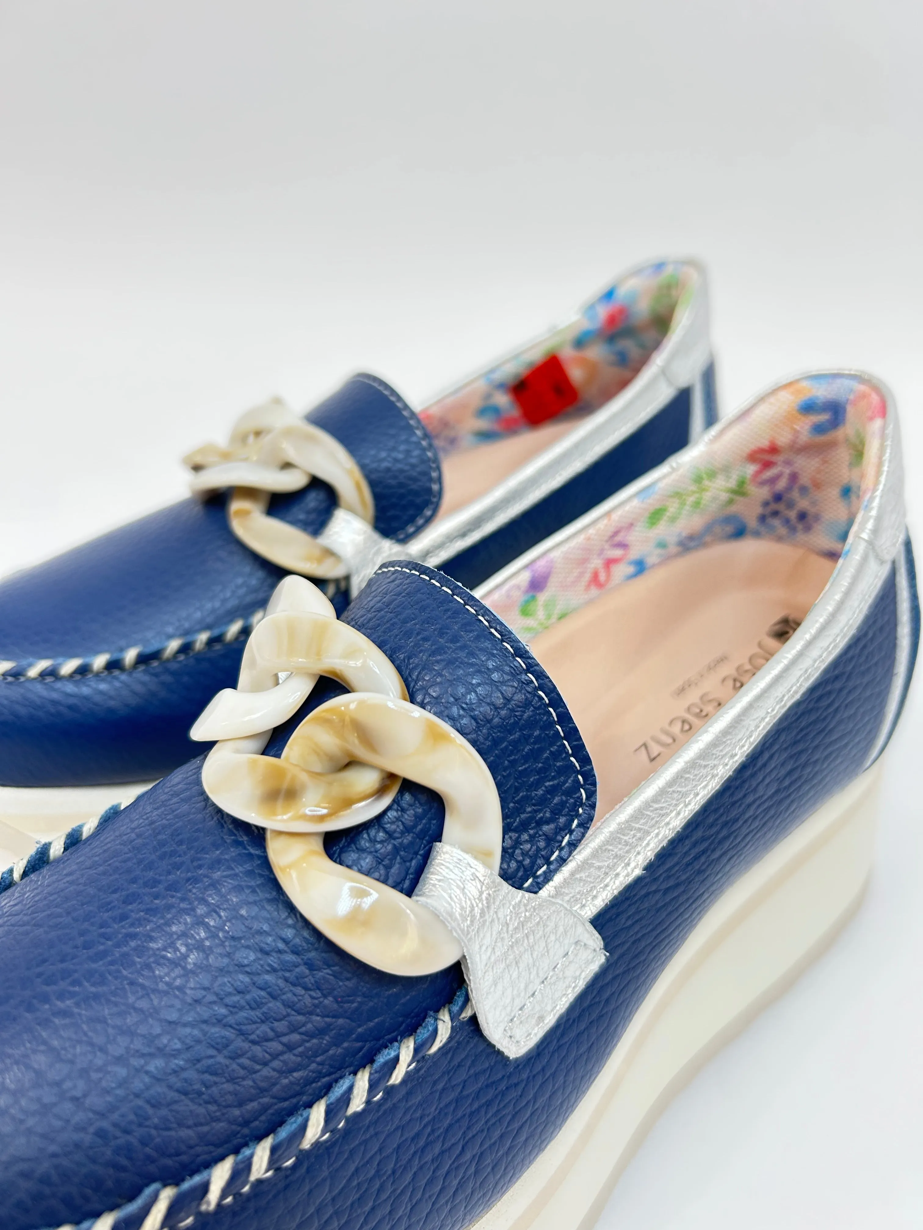 JOSE SAENZ Navy Buckle Loafer