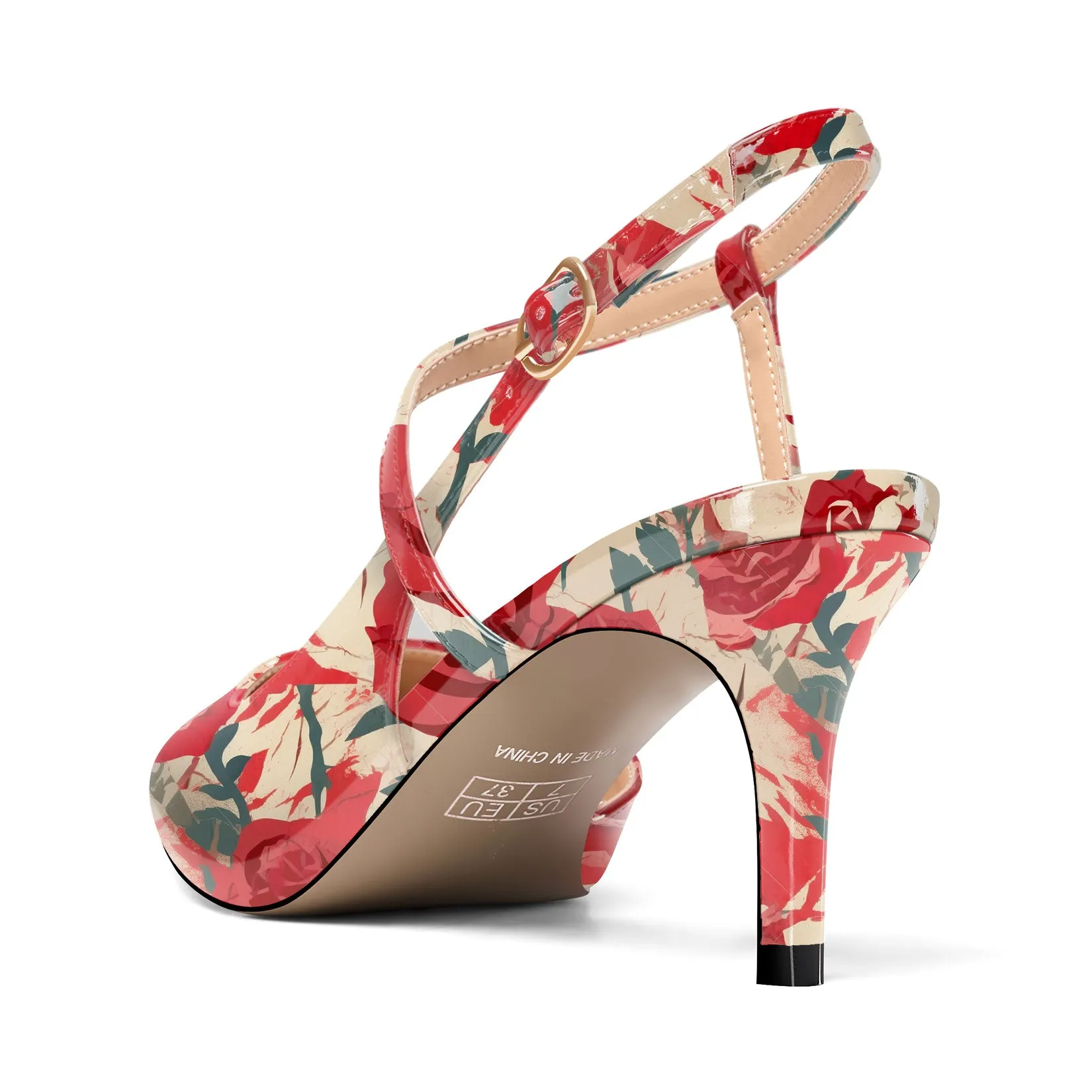 Ladies' Petite Square Toe Slingback Pumps 2.3-Inch Heel, Sleek and Sexy with Patent Leather Finish, Fashionably Versatile