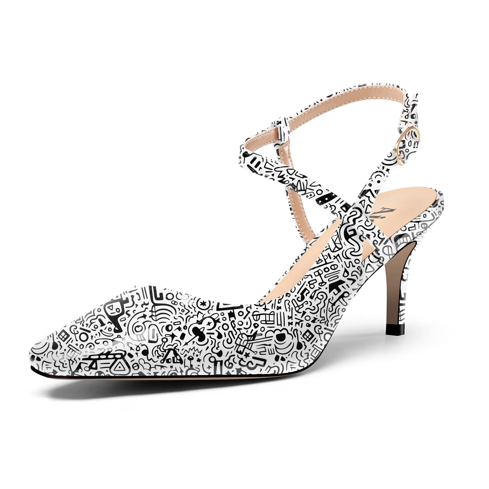 Ladies' Petite Square Toe Slingback Pumps 2.3-Inch Heel, Sleek and Sexy with Patent Leather Finish, Fashionably Versatile