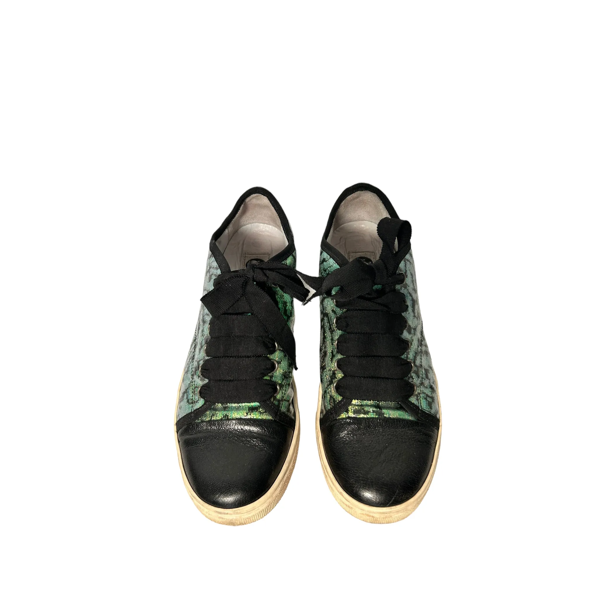 LANVIN | Baskets métallisées vertes